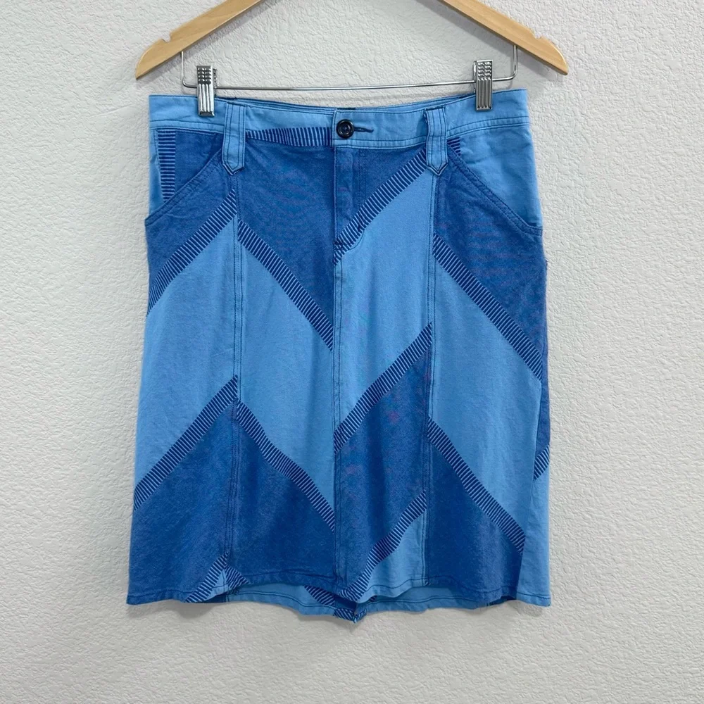 3/$20 Eddie Bauer Patchwork Denim-Tone A-Line Skirt XL